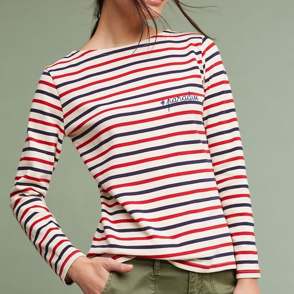 Anthropologie Maison Labiche Paradise Striped Mariniere Top - Picture 4 of 9